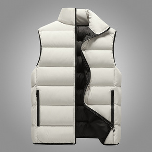 vest men's winter new fashion men's stand collar coat short waistcoat thick warm vest sleeveless coat