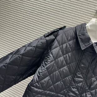 Shenzhen Nanyou 25 Early Spring Fashion Letter Triangle Logo Quilted Lapel Drawstring Waist Cotton Jacket