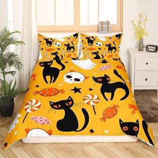 Amazon Halloween series three-piece quilt cover can be customized on the shelves of hot selling a large quantity of excellent price