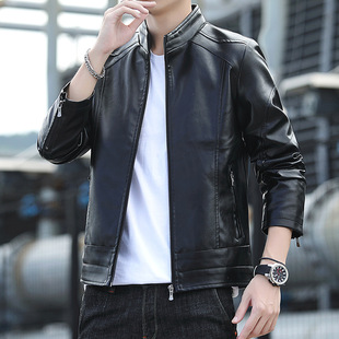 Motorcycle leather coat men's thin spring and autumn new men's Korean-style slim-fit youth faux leather trendy jacket top coat