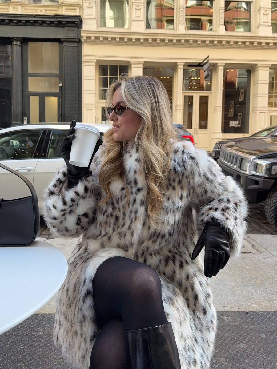 European and American Cross-Border Aliexpress Fox Fur Coat New Style Women's Personalized Leopard Print Faux Fur Coat