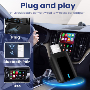 Two-in-one wired to wireless carplay box wired to wireless Android auto car navigation carplay