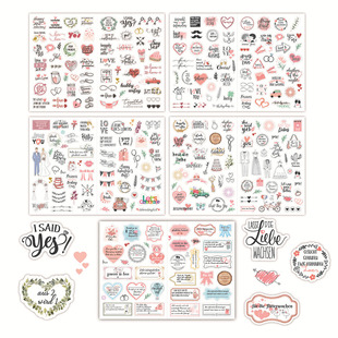 German wedding stickers 266 flash planning stickers blessing invitation wedding planning stickers package