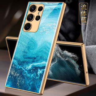 Для Samsung s23 чехол для телефона s23ultra стекло с мягким краем S22plus креативный мраморный чехол для телефона