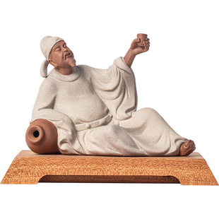 Ancient Zen Historical Figure Li Bai Statue Plastic Home Entrance Decoration Ceramic Crafts Li Bai Drunken Ornaments