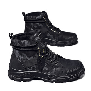 Martin Boots Men's Autumn High-top Work Site Retro Tooling Combat Training Boots Outdoor Mountaineering Desert Labor Protection Men's Shoes