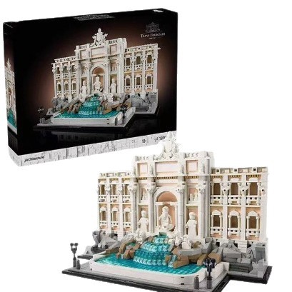 Compatible with LEGO 21062 Roman Trevi Fountain building street scene assembly building block toy, educational and challenging to assemble