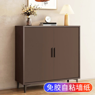 French Cream Style Solid Color Self-Paste Background Wallpaper Dormitory Wardrobe Plain Refurbished Kitchen Cabinet Door Wallpaper