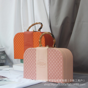 Hand gift box pu leather gift empty box bridesmaid bridesmaid birthday banquet gift box cosmetic case portable festive