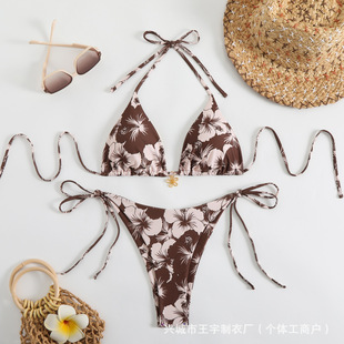 Bikini трансграничный сексуальный разделенный бикини Европейский и американский новый трехточечный шейный купальник Amazon Foreign Trade Spot