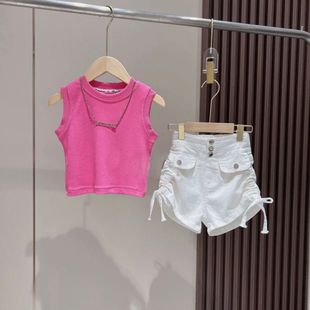 Girls' Summer Clothes Children's suit Girls' Summer 2024 New Baby Fashionable Summer Clothes