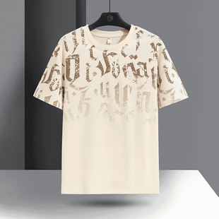 Мужской [8XL] Летняя футболка с короткими рукавами мужской ледяной шелк большой размер с половиной рукава