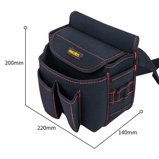 Deli Tools Waist Bag Super Wear-resistant Multifunctional Site Tool Kit Men's Oxford Cloth Electrician Backpack Electric Drill Storage Bag
