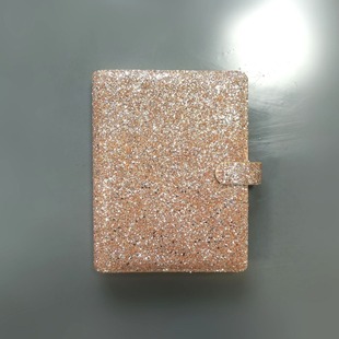 A5 Leather Cover Notebook Loose-Leaf Card Book Shell Custom Glitter Fish Scale Pattern Pu Simulated Leather Notebook