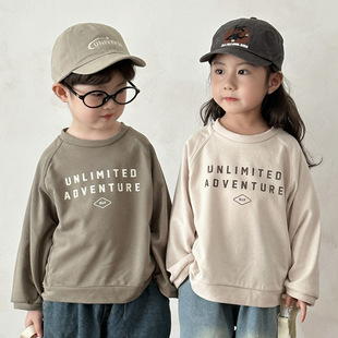 Children's Swedie Spring and Autumn Men's Children's Wear Spring Pullover Loose Girls Korean Style 2025 New Baby Sports Top