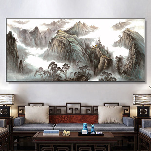 Flowing water to make money cornucopia living room sofa background wall decoration landscape calligraphy and painting boss office landscape hanging painting