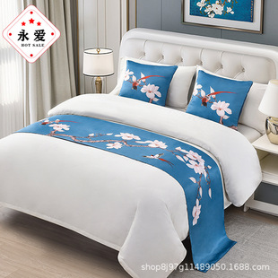 Bed tail towel luxury hotel bedding home B & B bed flag European simple light luxury bed cover mat