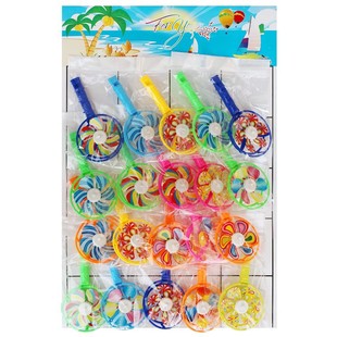Children's outdoor hand-held rotating windmill shop decoration plastic whistle windmill toy stall hot sale supply