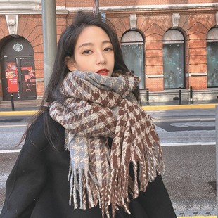 Winter atmosphere ~ British retro plaid scarf women's winter Korean fashion Joker shawl warm scarf
