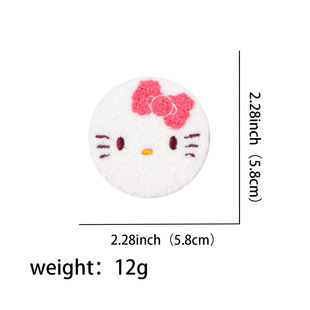 Cute Animal Tinplate Round Plush Badge Brooch Backpack Jewelry Creative Pendant Hot Sale Wholesale