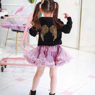 ins European and American style girls' autumn and winter Princess Fashion children's star cardigan girls' knitwear baby sweater coat