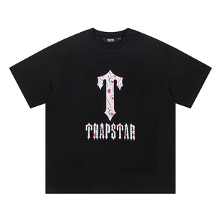 Американский trapstar черный с короткими рукавами cleanfit для мужчин ins уличный прилив летом повседневная белая футболка для женщин