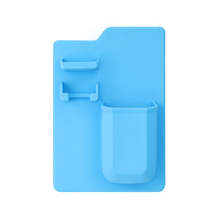 In stock creative silicone toothbrush holder storage box multifunctional bathroom tool shaving rack cosmetic mirror storage rack