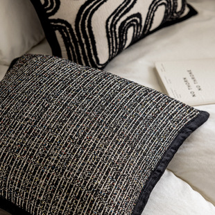Black Sofa Pillowcase Nordic Ins Style Modern Simple Living Room Decorative Pillow Bedside Cushion Bed Backrest
