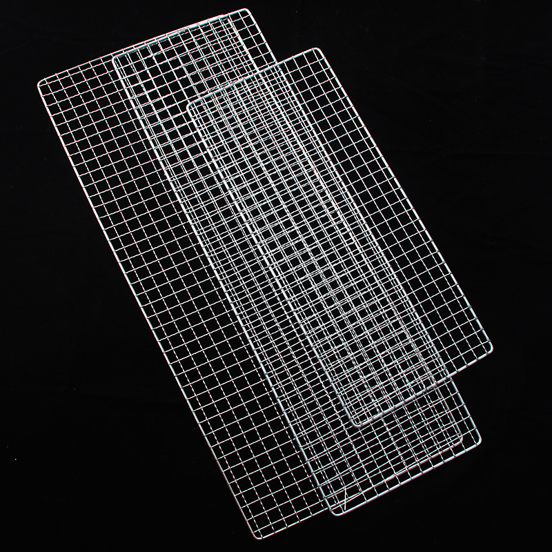 Wholesale Barbecue Mesh Stainless Steel Rectangular Commercial Mesh Drying Mesh Household Mesh Portable Barbecue Iron Mesh Grate