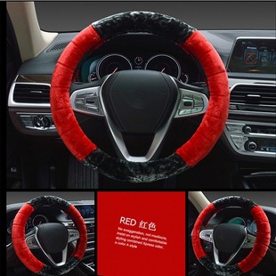 Plush steering wheel cover winter short plush steering wheel cover winter heating warm handle cover