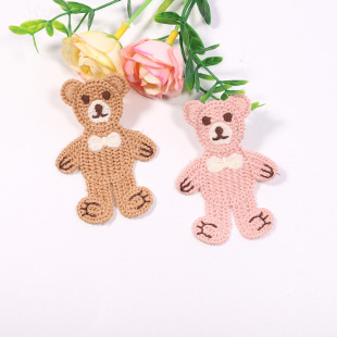 Factory in stock hair accessories clothing knitted cartoon bear avatar decals cloth stickers accessories cross-border wholesale embroidery cloth stickers