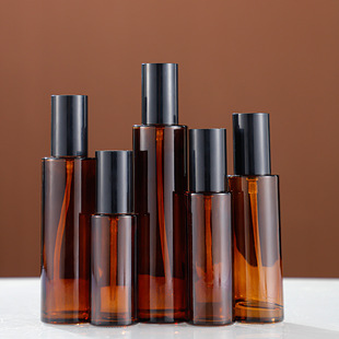 Tea-colored glass essence oil bottle, dark perfume, separate bottle, emulsion bottle, hydrating spray bottle, ball glass bottle, empty bottle