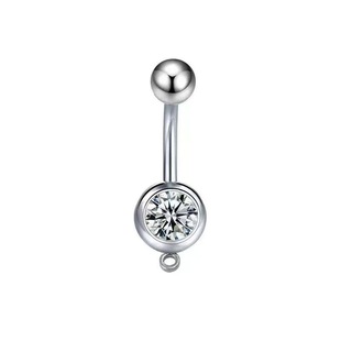 Export cross-border light luxury high-grade belly button ring 316 stainless steel inlaid zircon European and American personality belly button nail butterfly love