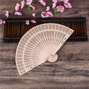 8 inch full flush incense wood fan wholesale Chinese characteristic gift fan imitation sandalwood fan folding fan foreign trade export fan
