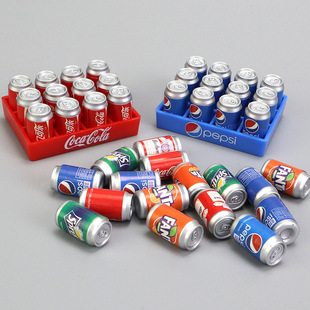 Mini simulation soda drink tray miniature food play DIY scene model cans tray doll house accessories