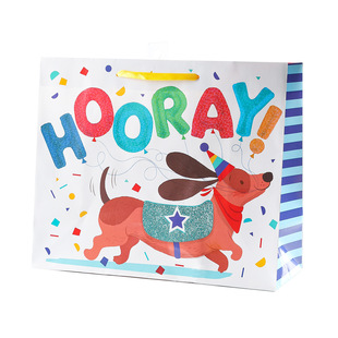Cross-border Birthday Gift Bag Sprinkled Gold Powder Premium Sense Gift Packaging Bag Amazon HAPPY Paper Bag