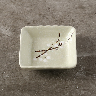Creative Japanese hand-painted Japanese style underglaze snowflake ceramic tableware home restaurant hot pot flavor dish dipped in soy sauce dish