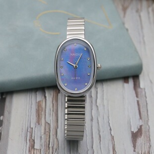 Shell face Oval small plate bamboo joint strap girls' watch student mesh strap watch boys' watch Mori quartz watch