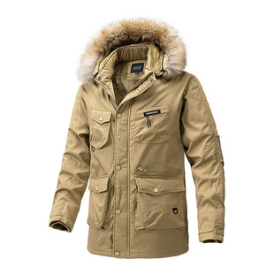 Cross-border Winter Coat Men's Korean-style Trendy Thickened Mid-length Cotton-padded Clothes Men's fleece-lined Thickened Loose Cotton-padded Coat