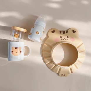 ins South Korea baby shower cap bath cap shampoo artifact children bear waterproof earmuffs adjustable