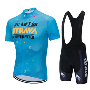 Cross-border in stock STRAVA cycling clothing short sleeve suit strap cycling pants bicycle fleet version factory a generation of hair