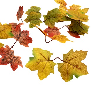 Simulation Yellow Maple Leaf Autumn Color Simulation Plant Christmas Harvest Festival Pumpkin Lamp Decorations Wreath Material Accessories