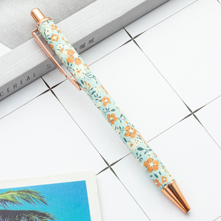 Creative Cute Girl Heart Flower Pen Printable logo Gold Powder Press Ballpoint Pen to Send Teacher Girlfriend Gift Flower Pen