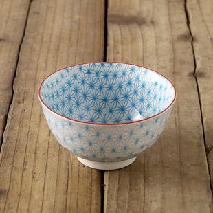 4.5 Inch Thread Bowl Nordic Creative Printing Color Underglaze Color Ceramic Tableware Household Porridge Soup Bowl Millet Rice Bowl
