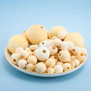 Wooden beads wholesale large hole wooden beads DIY jewelry accessories in stock 6-50mm lotus round ball beads wood products