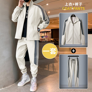 2024 Spring and Autumn New Casual Sports Jacket suit Men's Fashion Trendy Long Pants Handsome Trendy Jacket