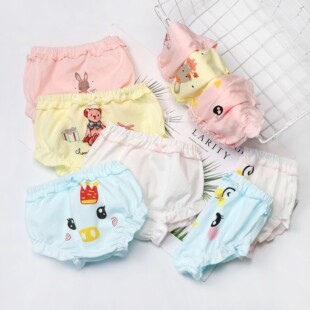 Small and Medium girls cotton underwear girl lace bread pants triangle shorts infant a pack of four female baby underwear