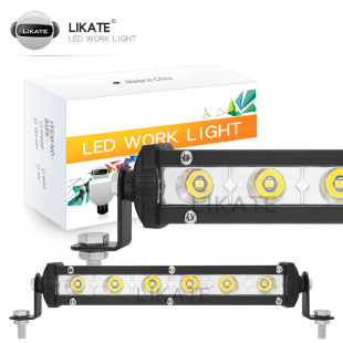 LKT new car led thin 18W 6 lights small single row long strip work overhaul off-road vehicle top modification spotlight