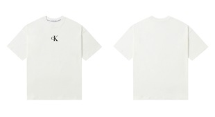 Трансграничный Calvin Klein Новый Jeans Летняя футболка для мужчин и женщин CK с вышивкой логотипа с короткими рукавами для внешней торговли