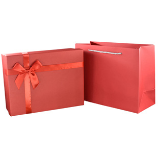 Tiandi Cover Gift Box Bow Gift Box Large Birthday Red Gift Box Accompanying Gift in stock Wholesale